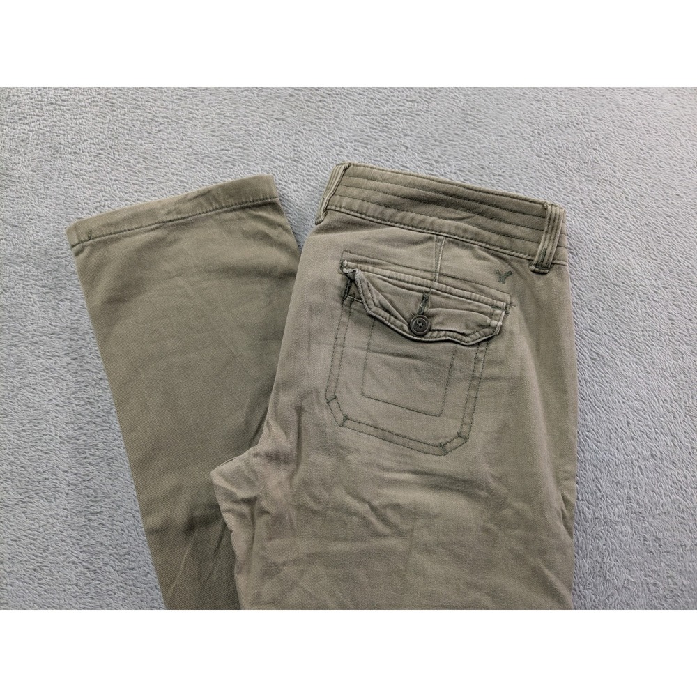 American Eagle Outfitters Olive Green Cargo Pants Stretch Straight Leg Low Rise